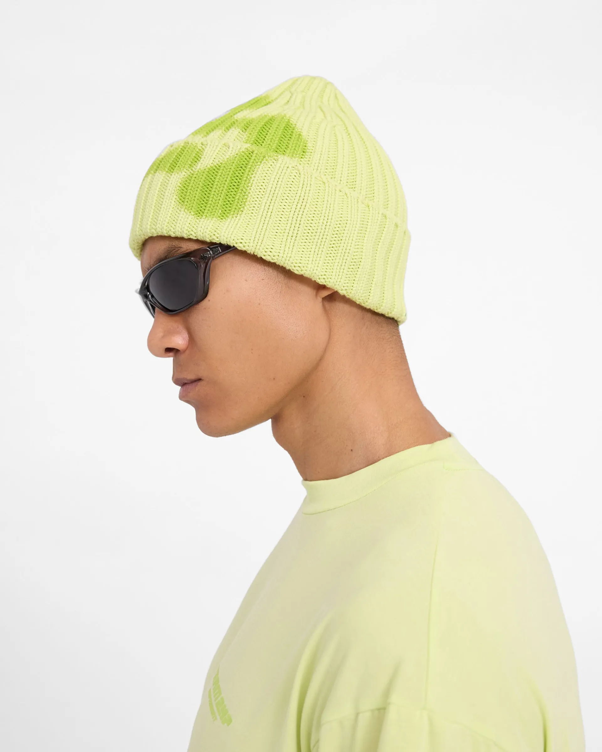 Represent 247 Heavy Rib Beanie - Shadow Lime> Beanies