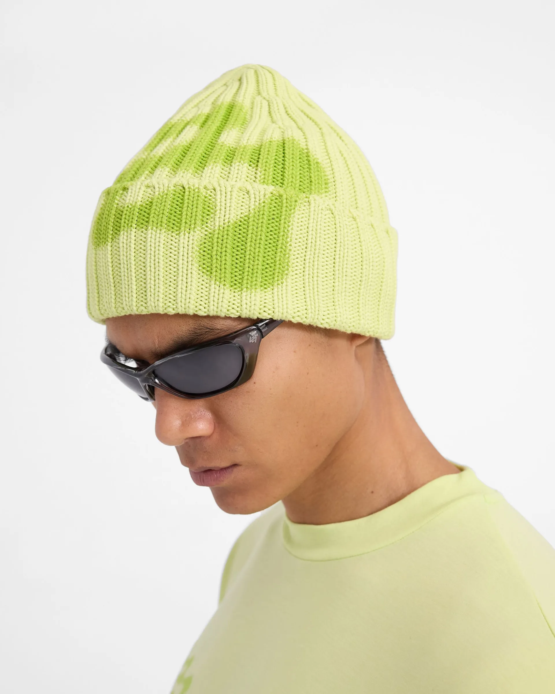 Represent 247 Heavy Rib Beanie - Shadow Lime> Beanies