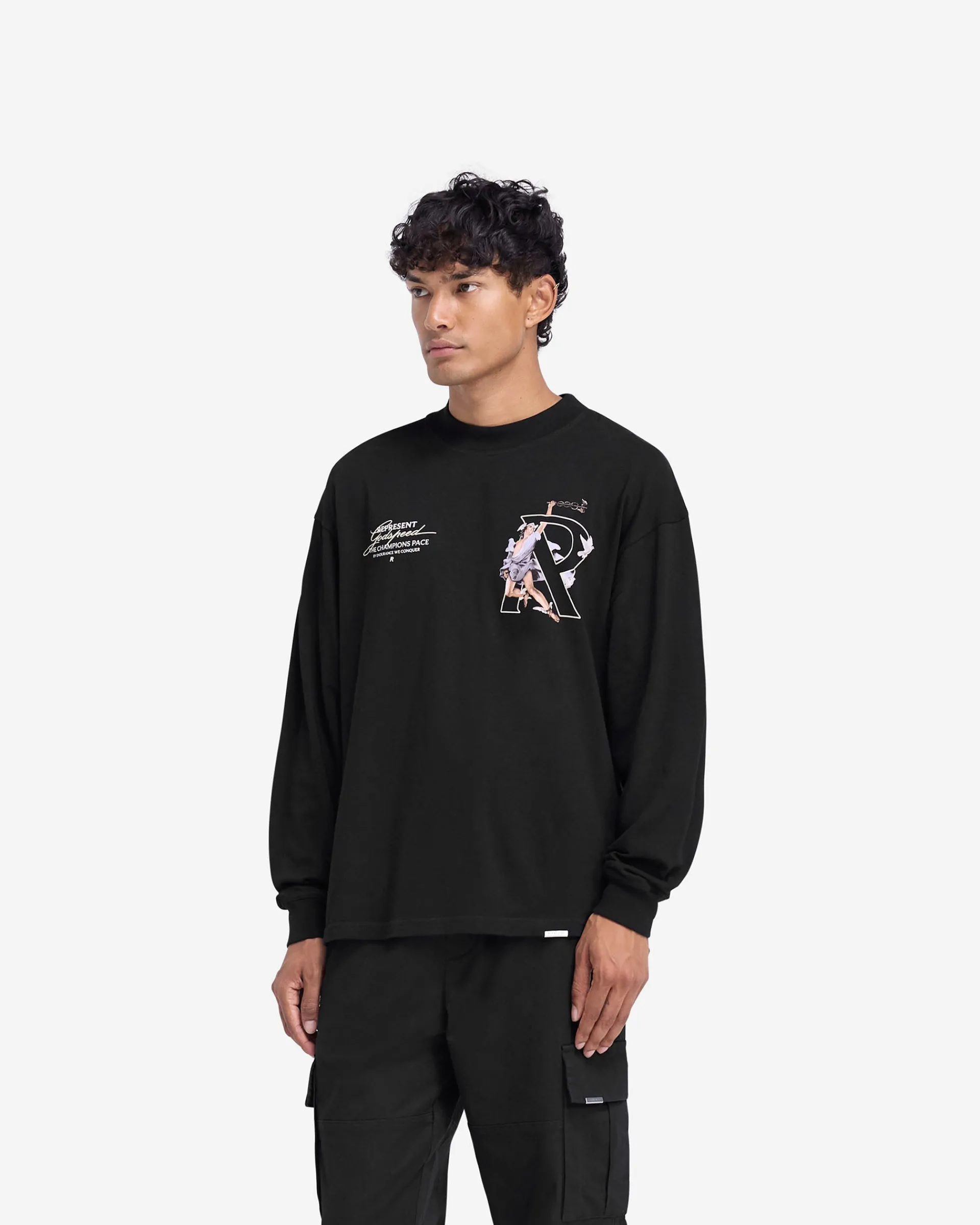 Represent Hermes Long Sleeve T-Shirt - Jet Black> T-Shirts