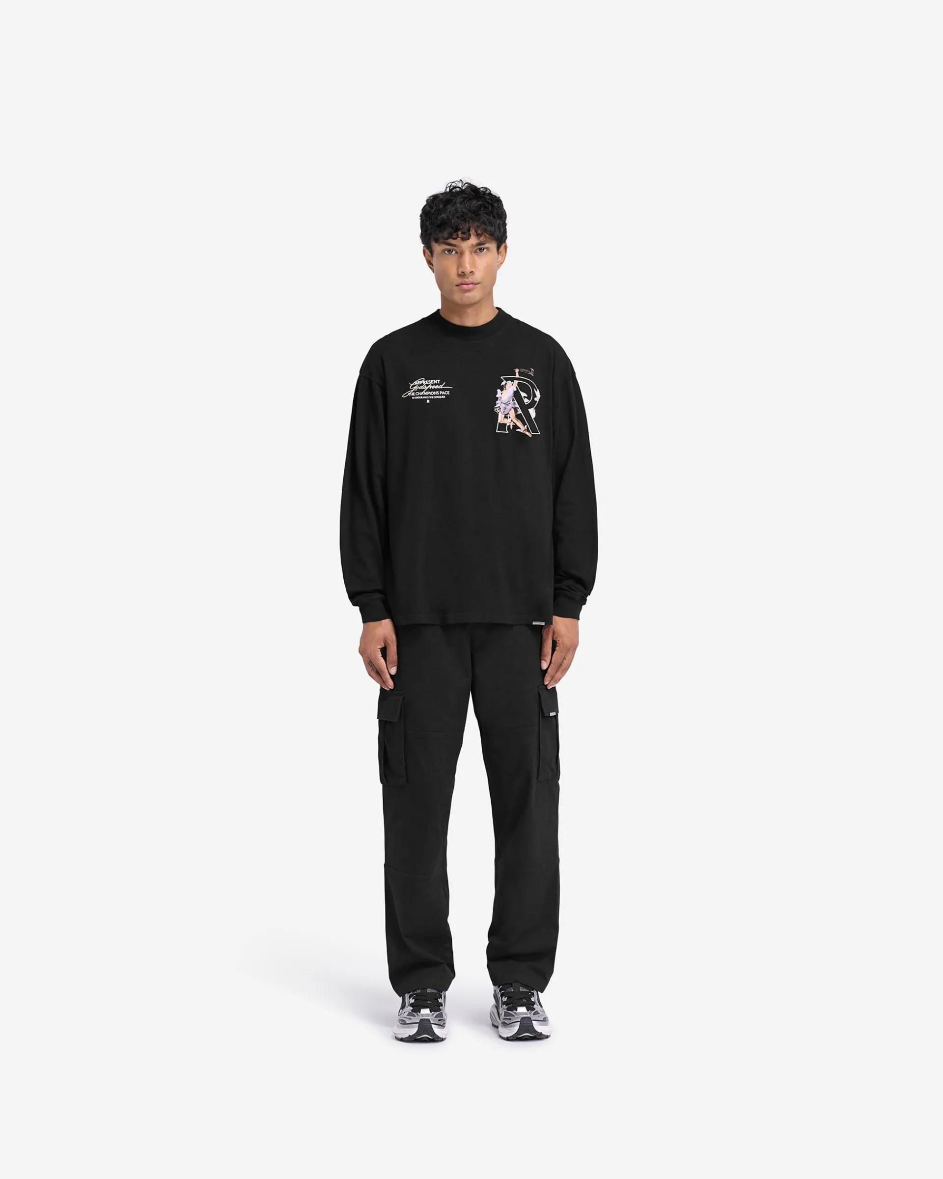 Represent Hermes Long Sleeve T-Shirt - Jet Black> T-Shirts
