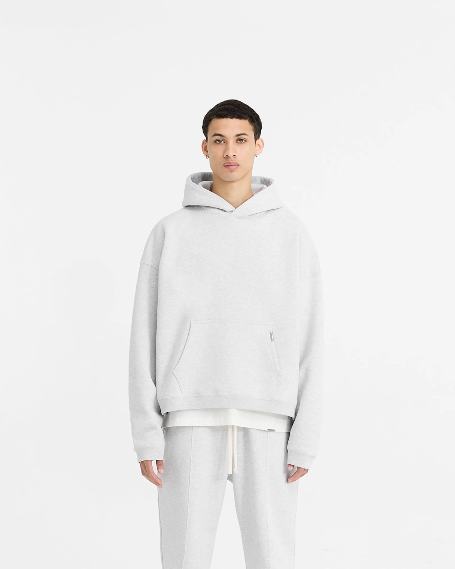 Represent Initial Boxy Hoodie - Ice Grey Marl> Hoodies