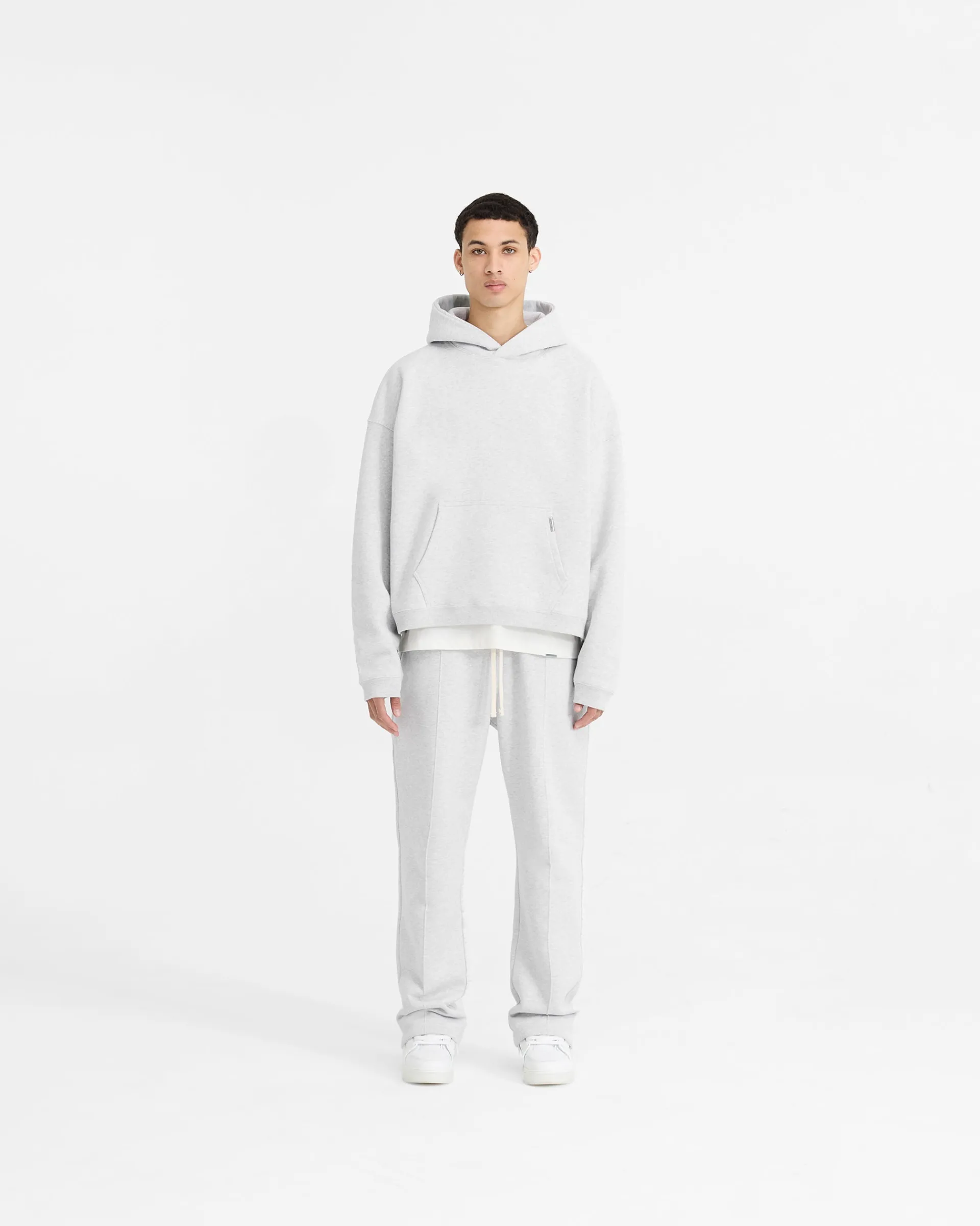 Represent Initial Boxy Hoodie - Ice Grey Marl> Hoodies