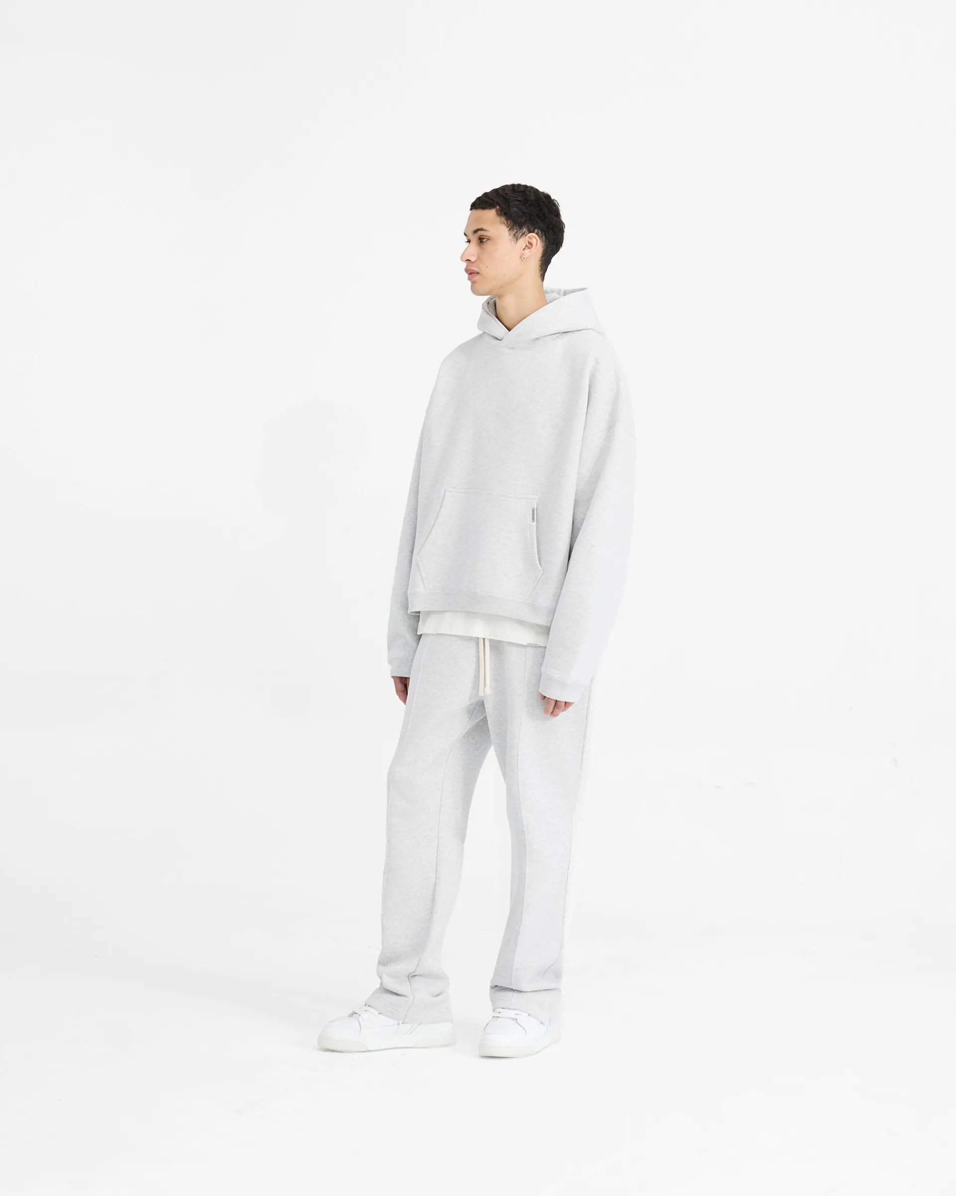 Represent Initial Boxy Hoodie - Ice Grey Marl> Hoodies