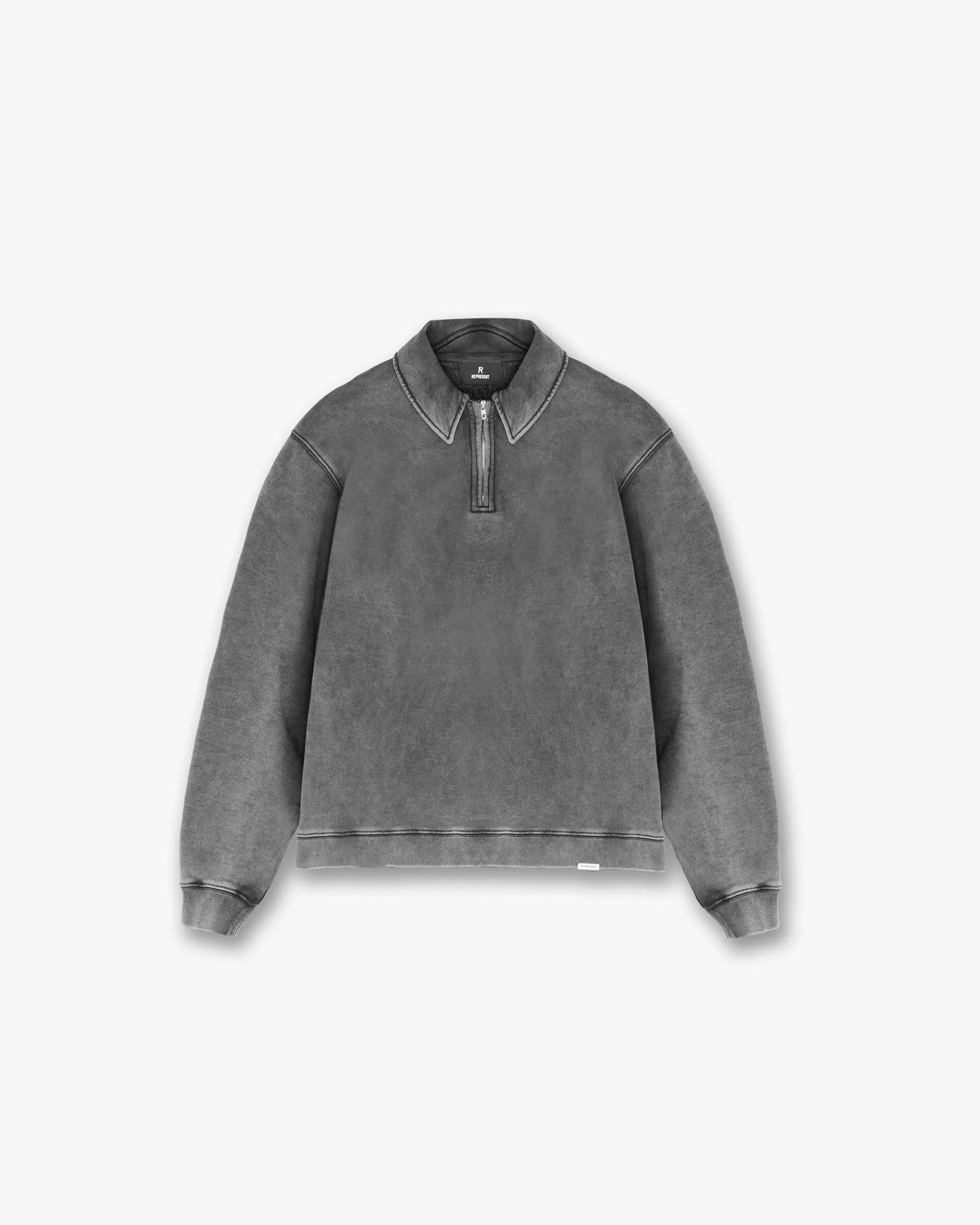 Represent Initial Boxy Quarter Zip - Vintage Grey> Sweaters