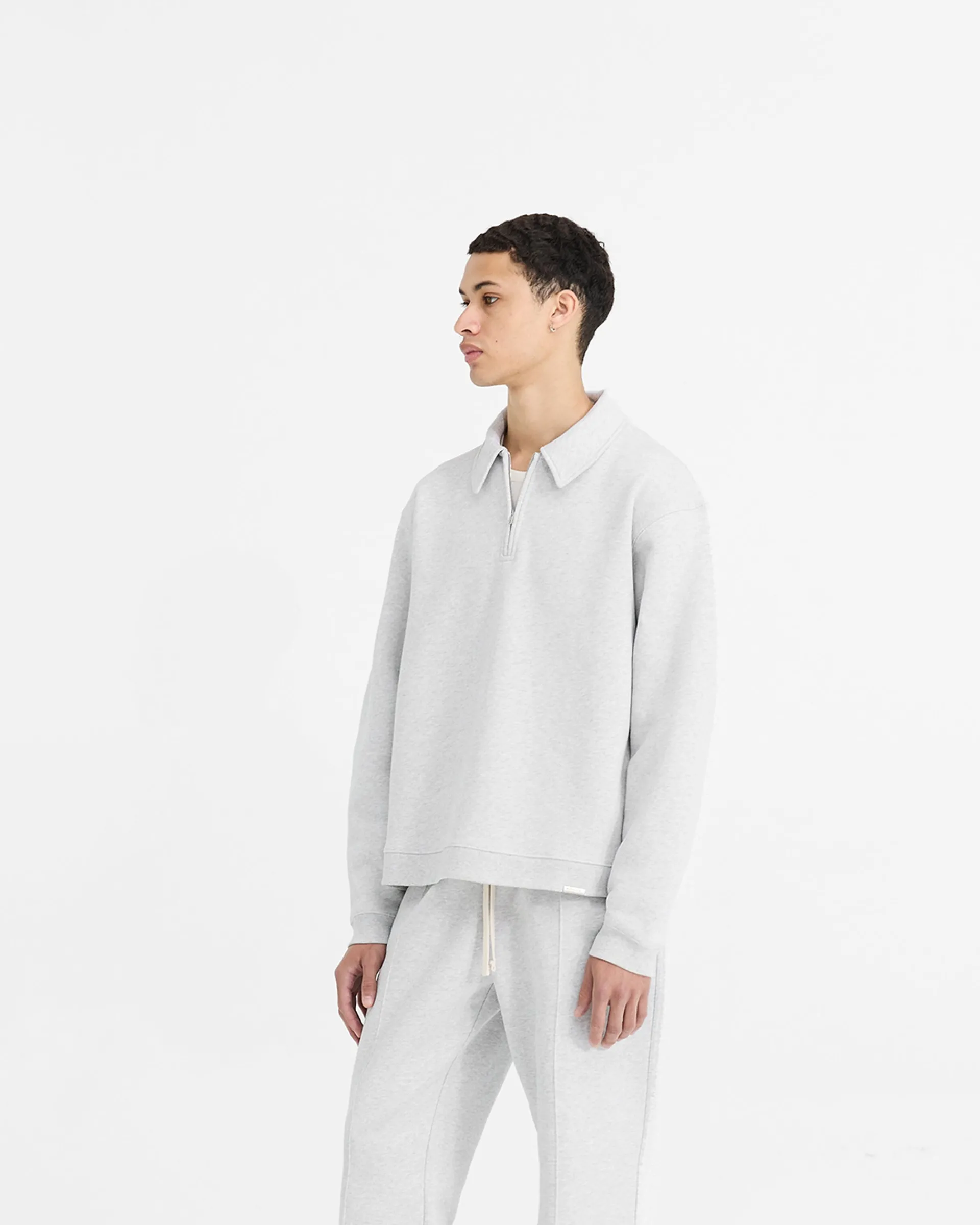 Represent Initial Boxy Quarter Zip - Ice Grey Marl> Sweaters