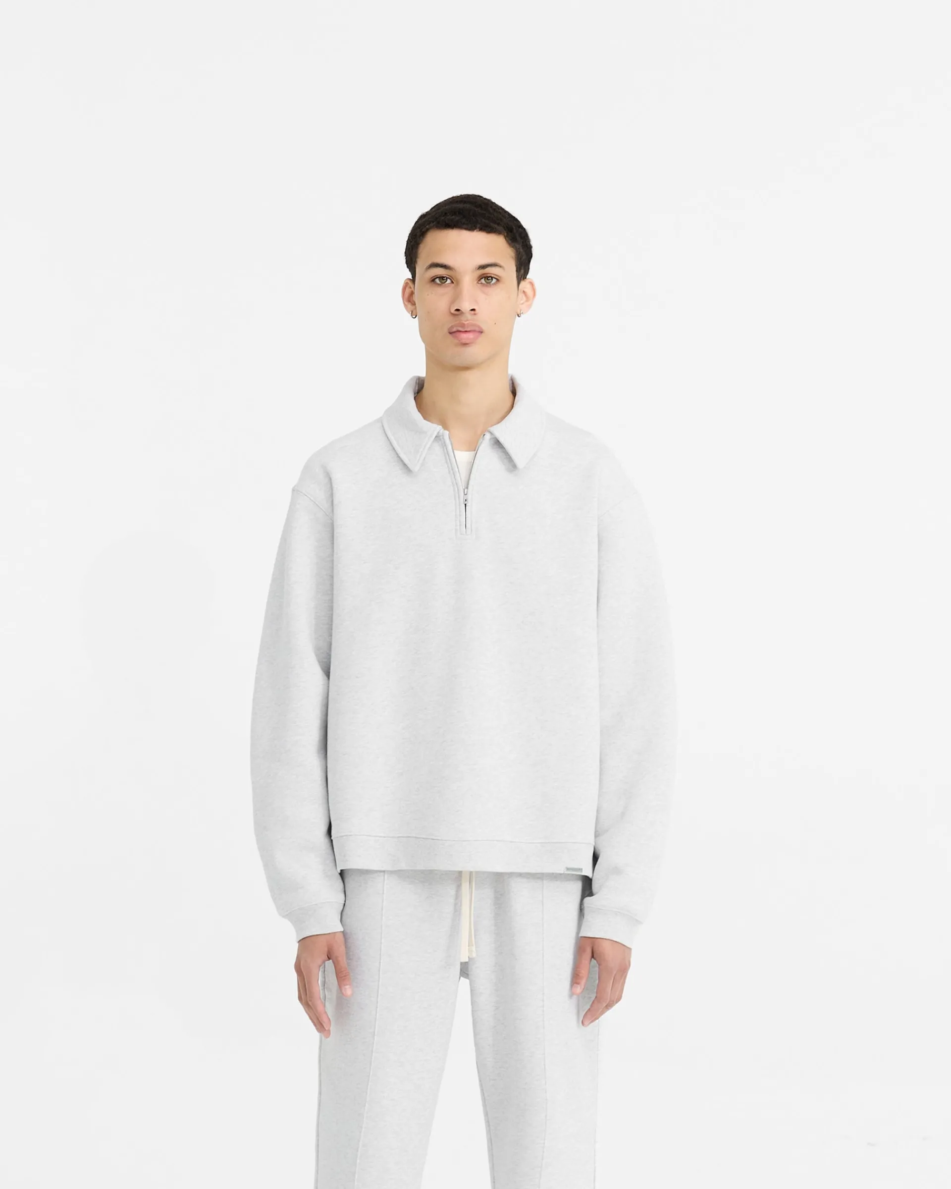 Represent Initial Boxy Quarter Zip - Ice Grey Marl> Sweaters