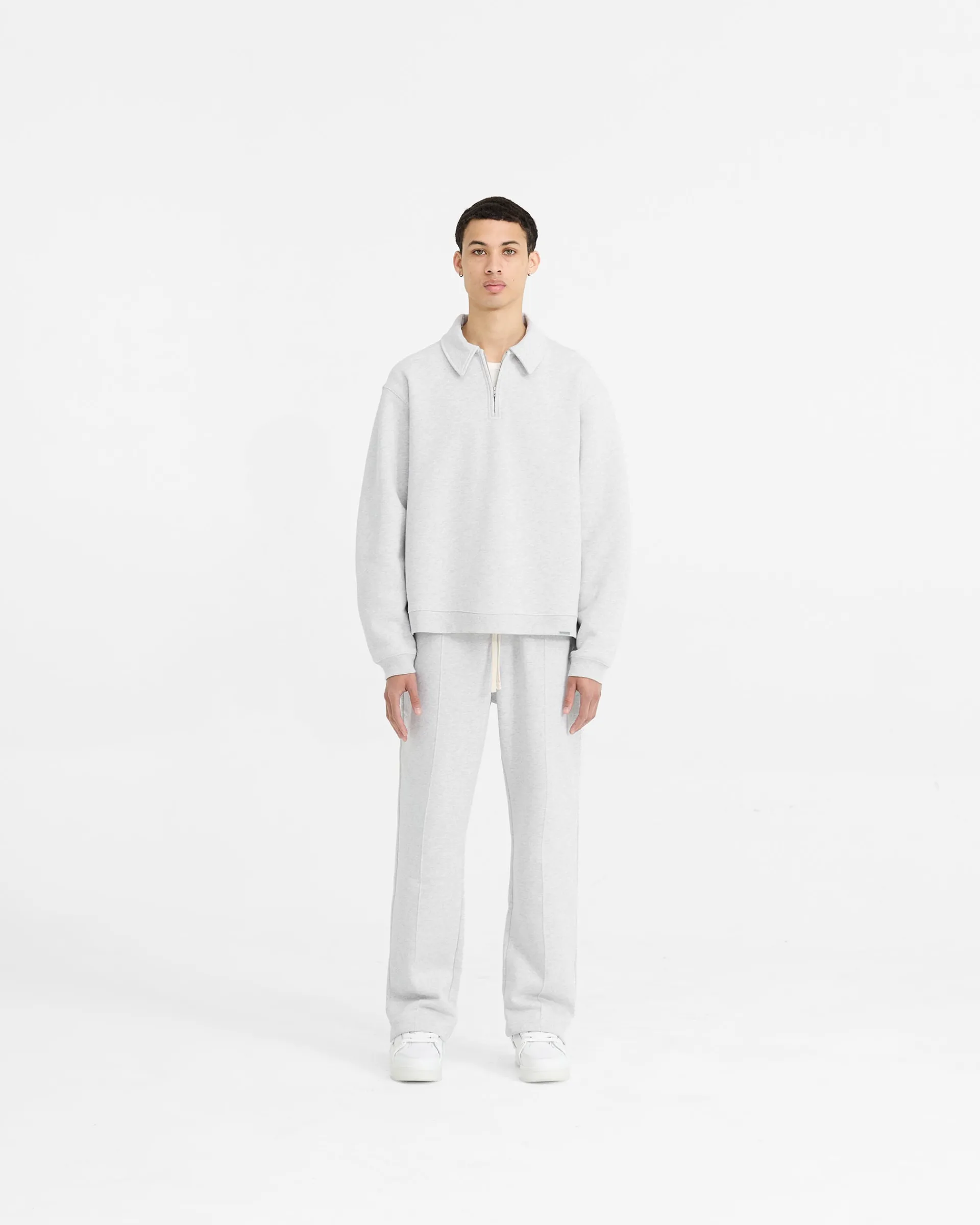 Represent Initial Boxy Quarter Zip - Ice Grey Marl> Sweaters