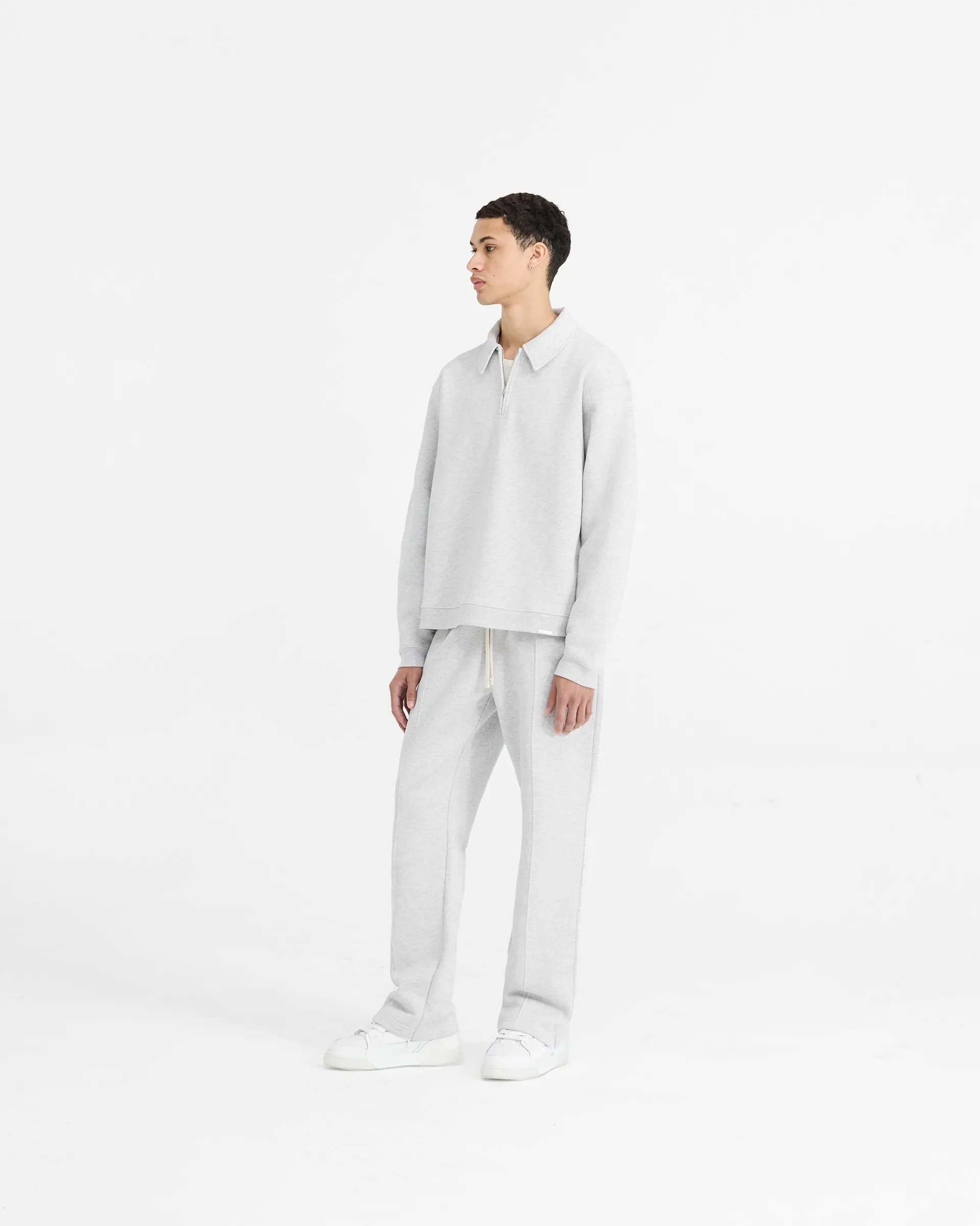Represent Initial Boxy Quarter Zip - Ice Grey Marl> Sweaters