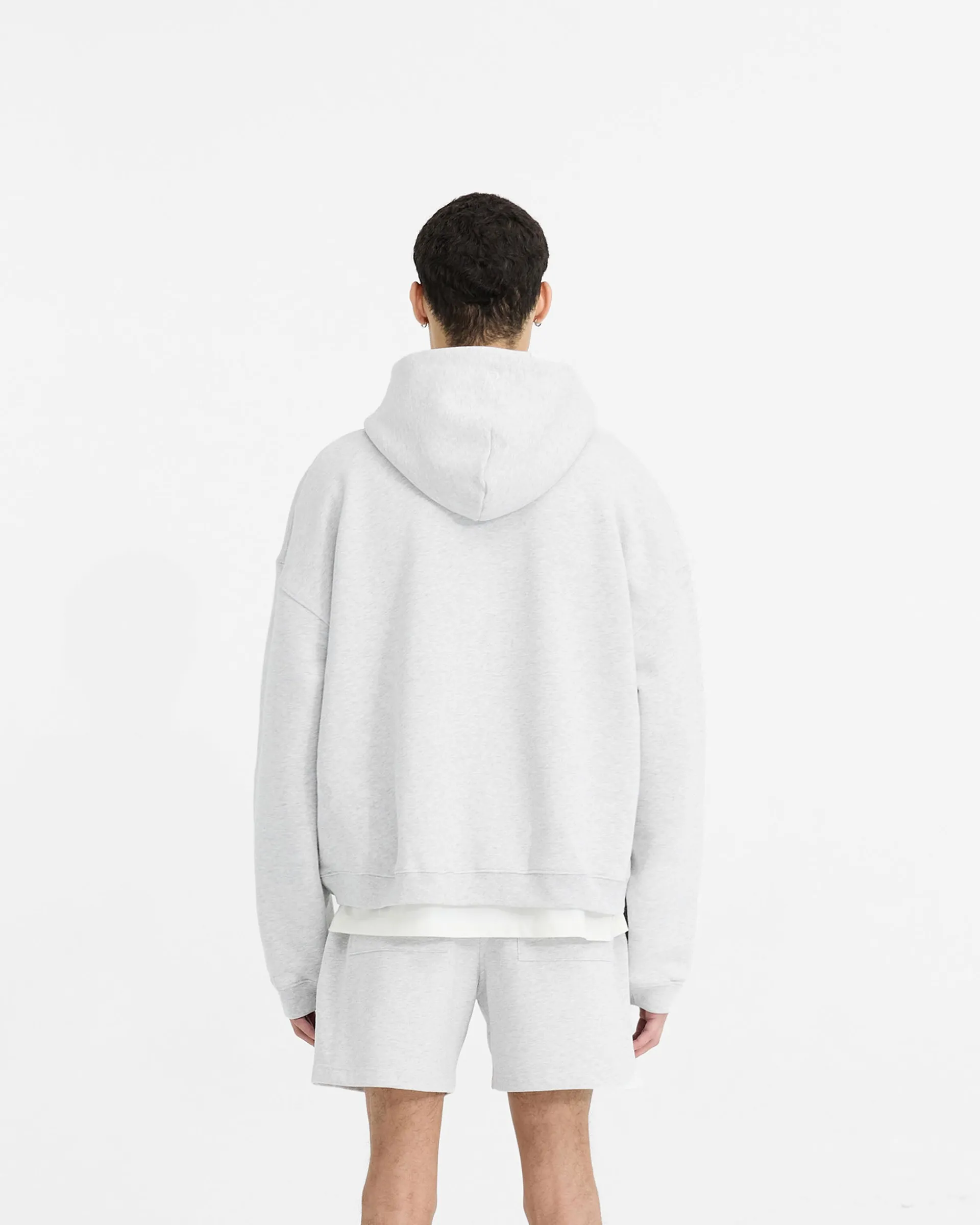Represent Initial Boxy Zip Through Hoodie - Ice Grey Marl> Hoodies