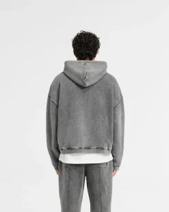 Represent Initial Boxy Zip Through Hoodie - Vintage Grey><noscript><img width=