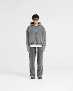 Represent Initial Boxy Zip Through Hoodie - Vintage Grey><noscript><img width=