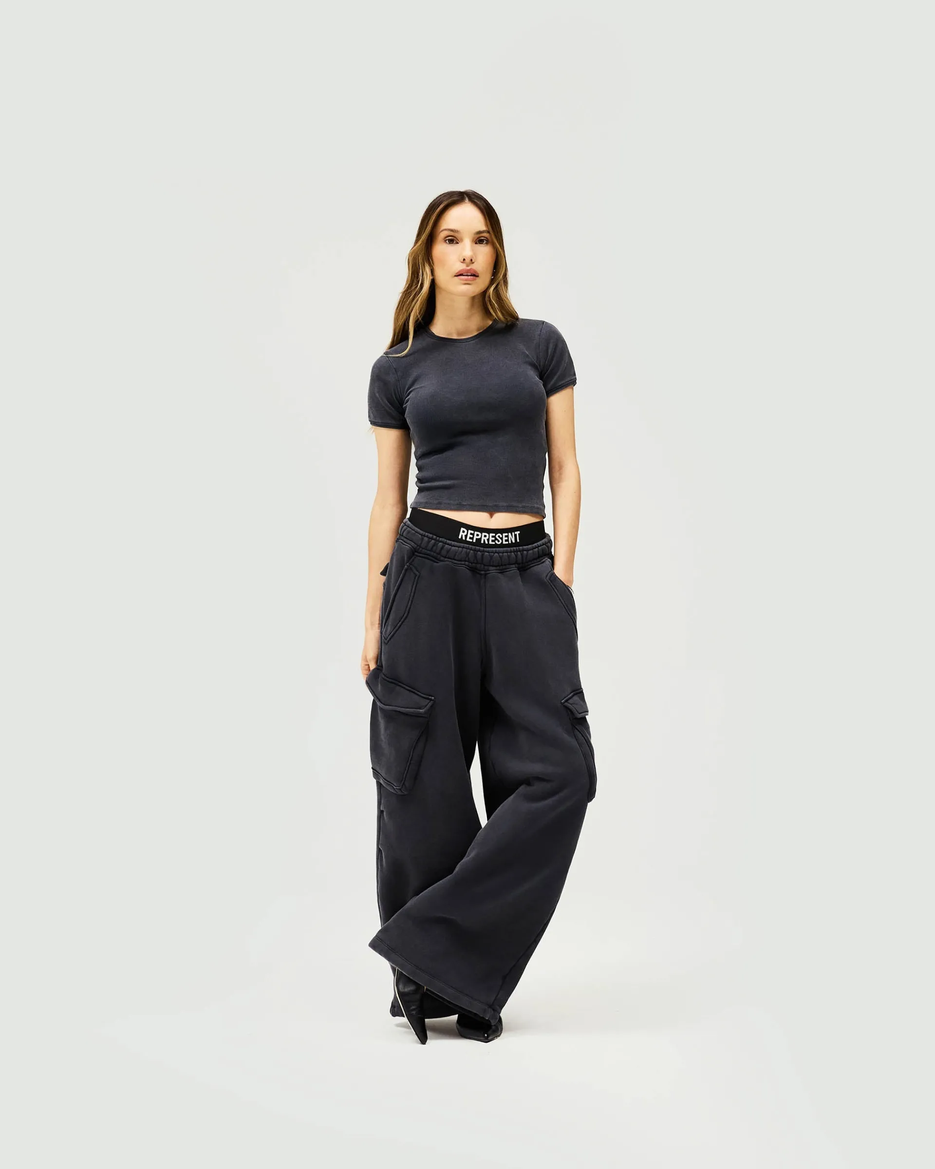 Represent Initial Cargo Jogger - Washed Black> Bottoms/Sweatpants