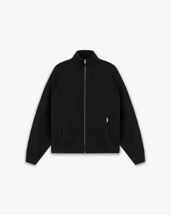 Represent Initial Knitted Track Jacket - Jet Black> Knitwear