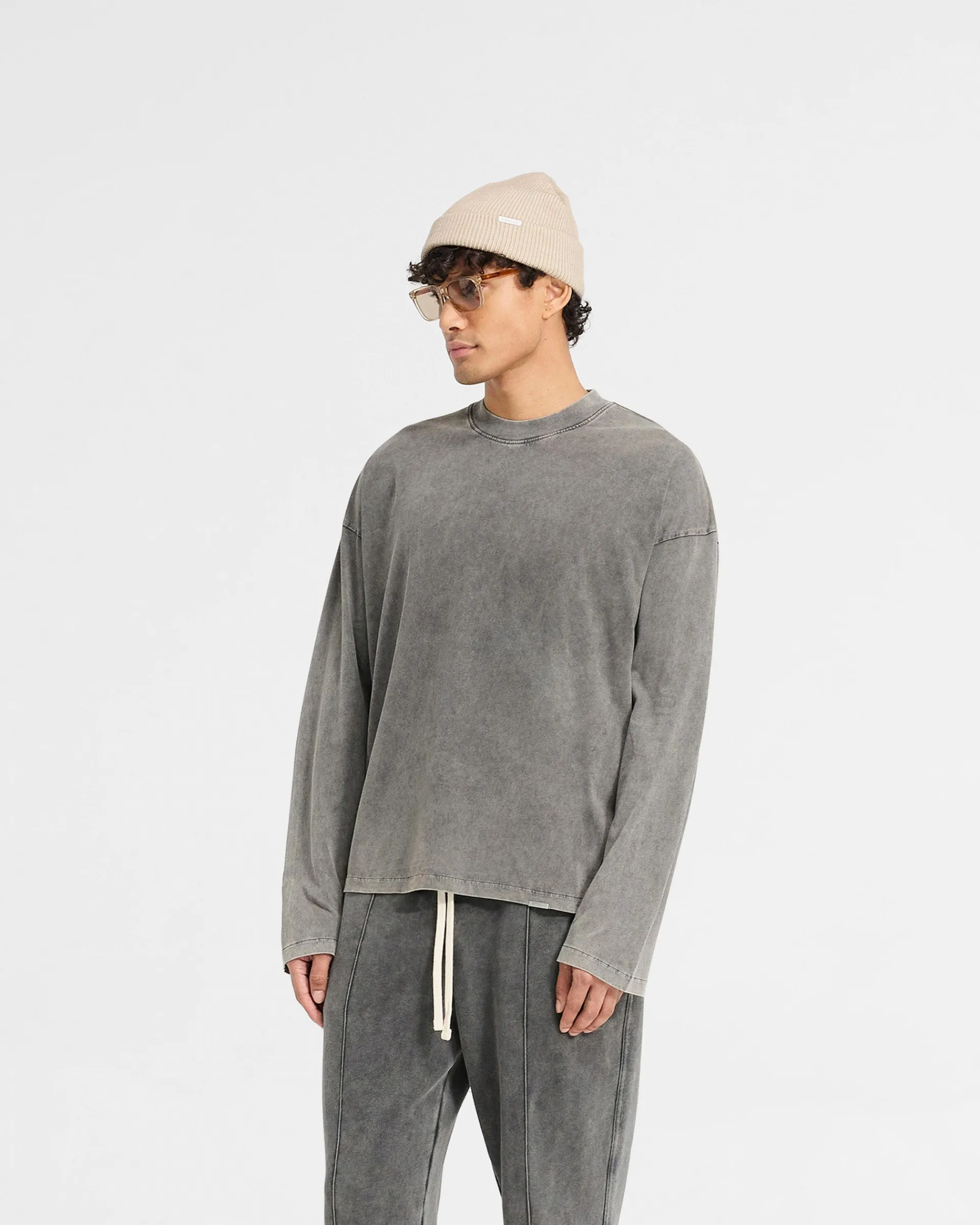 Represent Initial Long Sleeve Open Cuff T-Shirt - Vintage Grey> T-Shirts