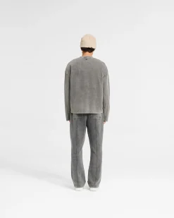 Represent Initial Long Sleeve Open Cuff T-Shirt - Vintage Grey><noscript><img width=