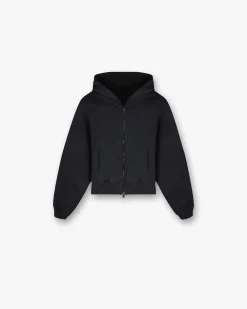 Represent Initial Oversized Crop Hoodie - Washed Black> Tops/Hoodies
