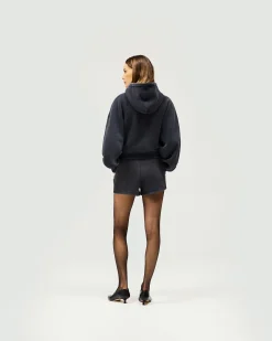 Represent Initial Oversized Crop Hoodie - Washed Black><noscript><img width=
