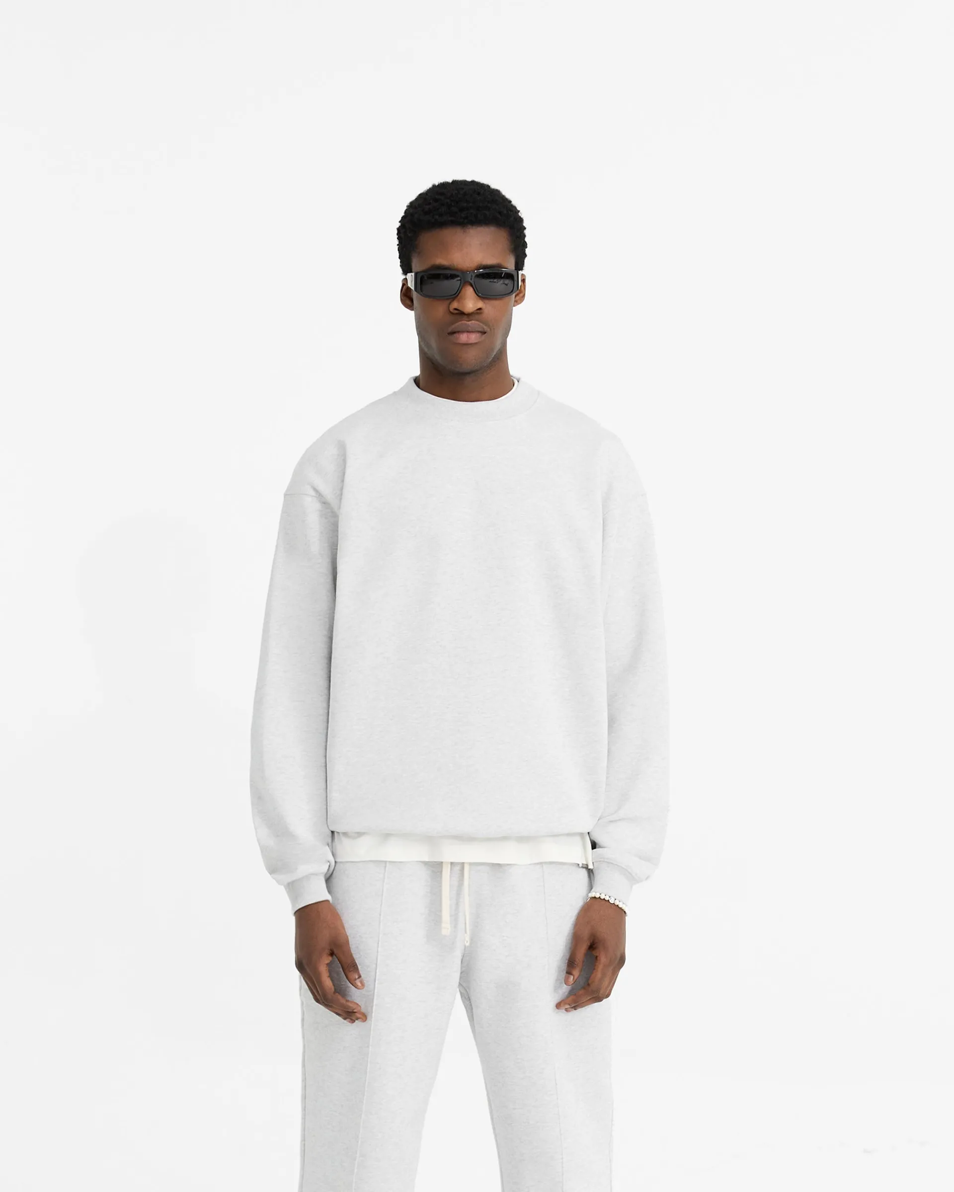 Represent Initial Oversized Sweater - Ice Grey Marl> Sweaters