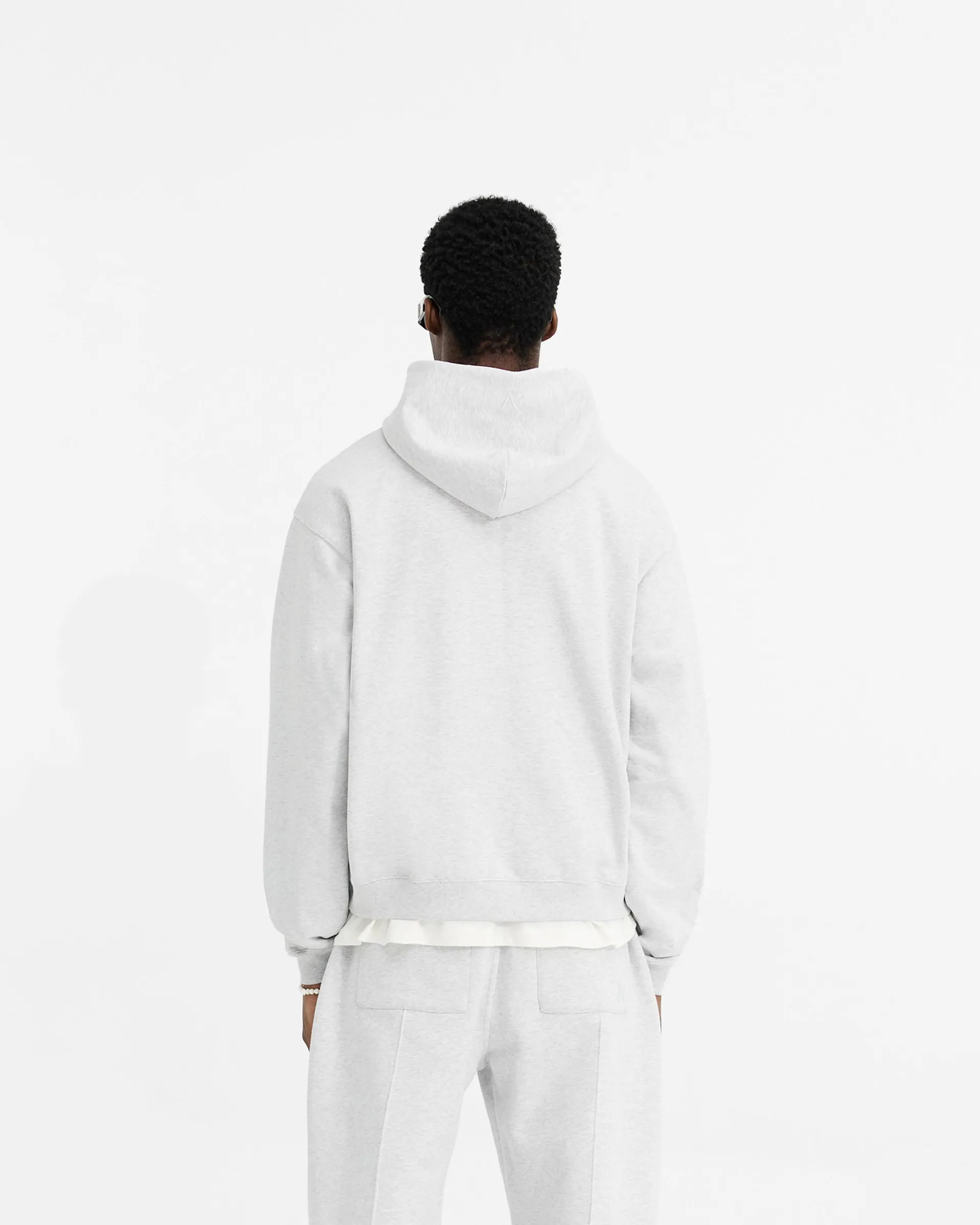 Represent Initial Oversized Zip Hoodie - Ice Grey Marl> Hoodies