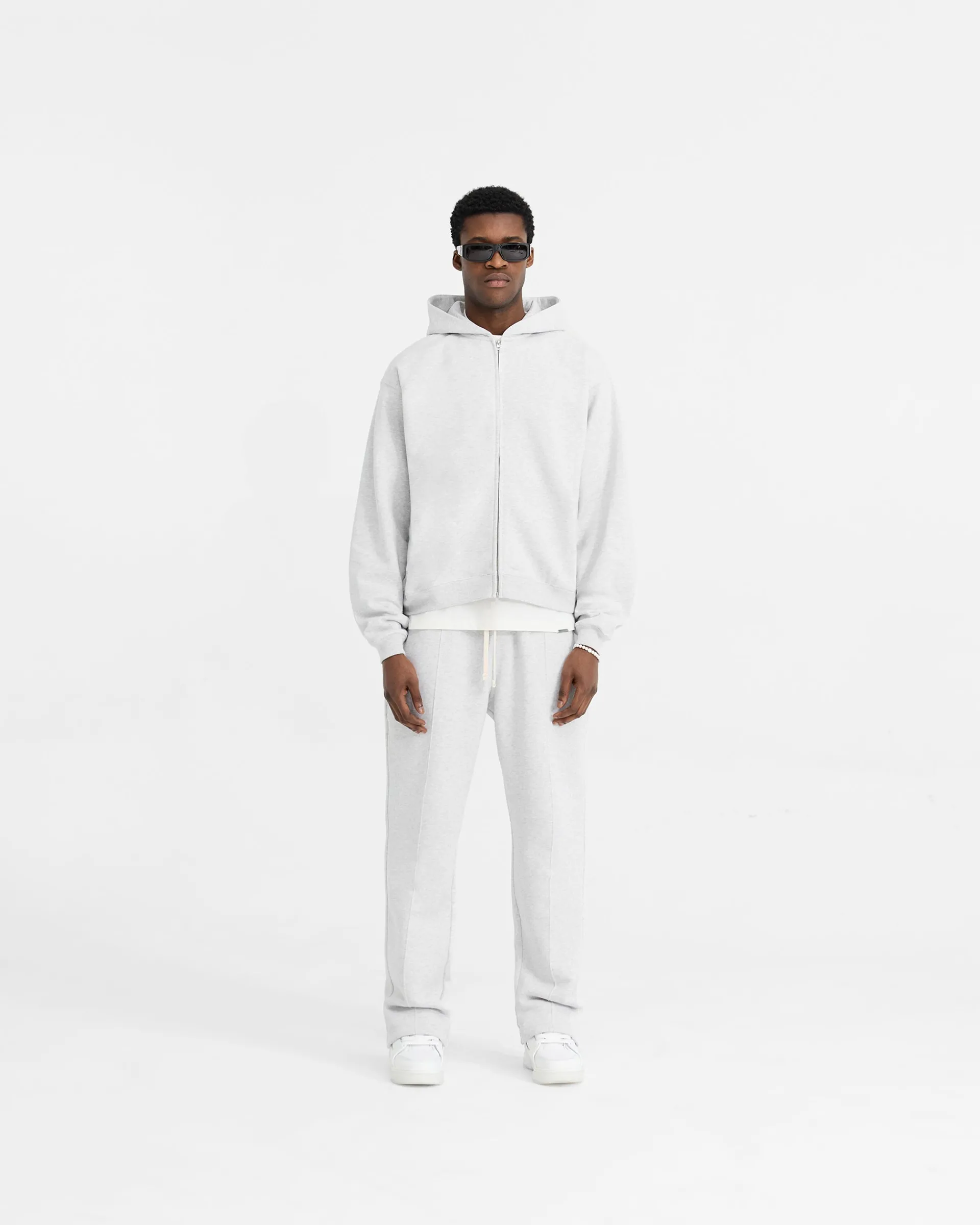 Represent Initial Oversized Zip Hoodie - Ice Grey Marl> Hoodies