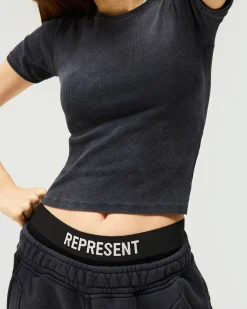 Represent Initial Rib Baby T-Shirt - Washed Black><noscript><img width=
