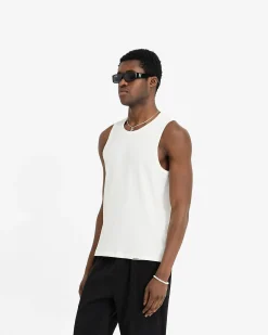 Represent Initial Rib Vest - Flat White> Vests | T-Shirts
