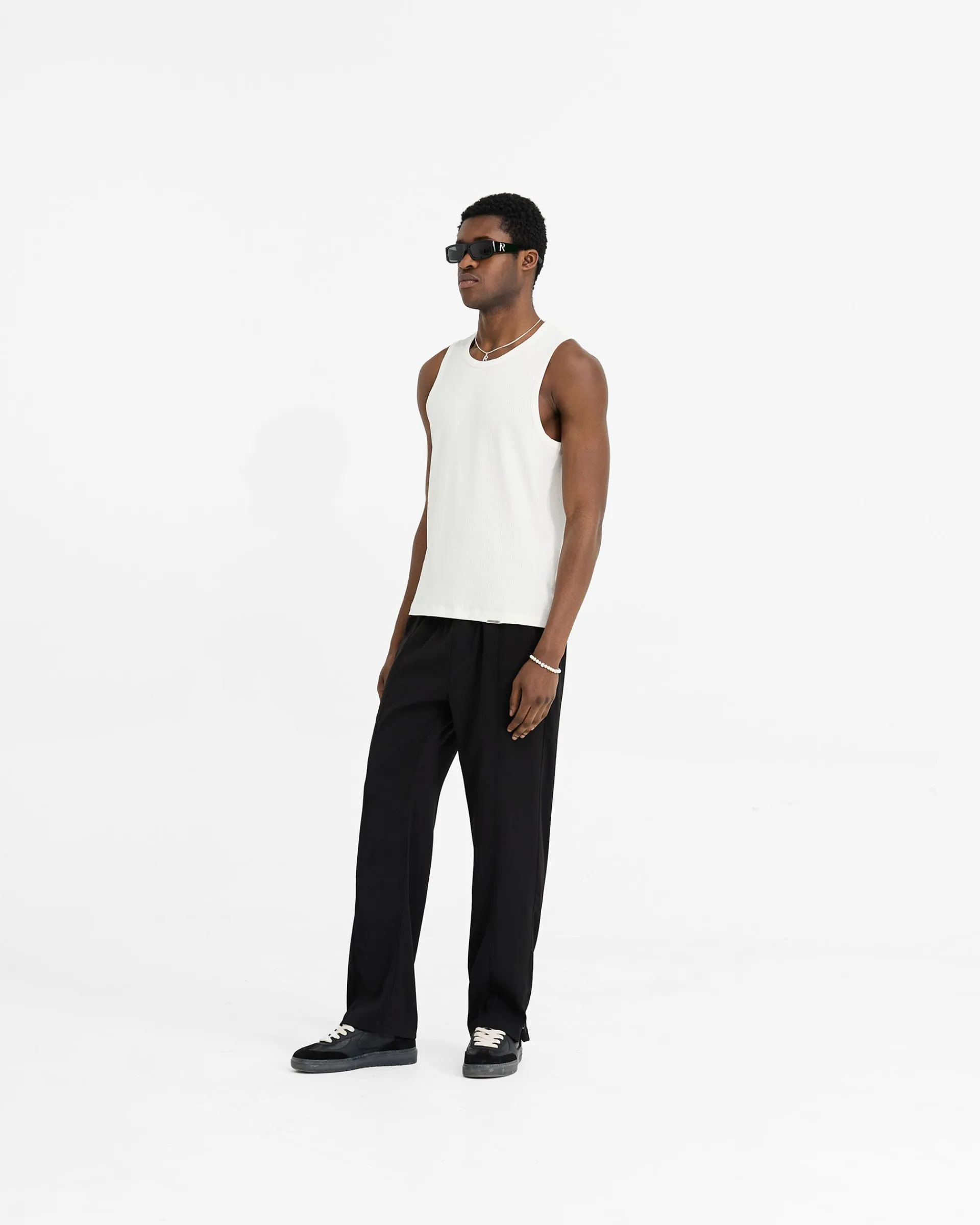 Represent Initial Rib Vest - Flat White> Vests | T-Shirts