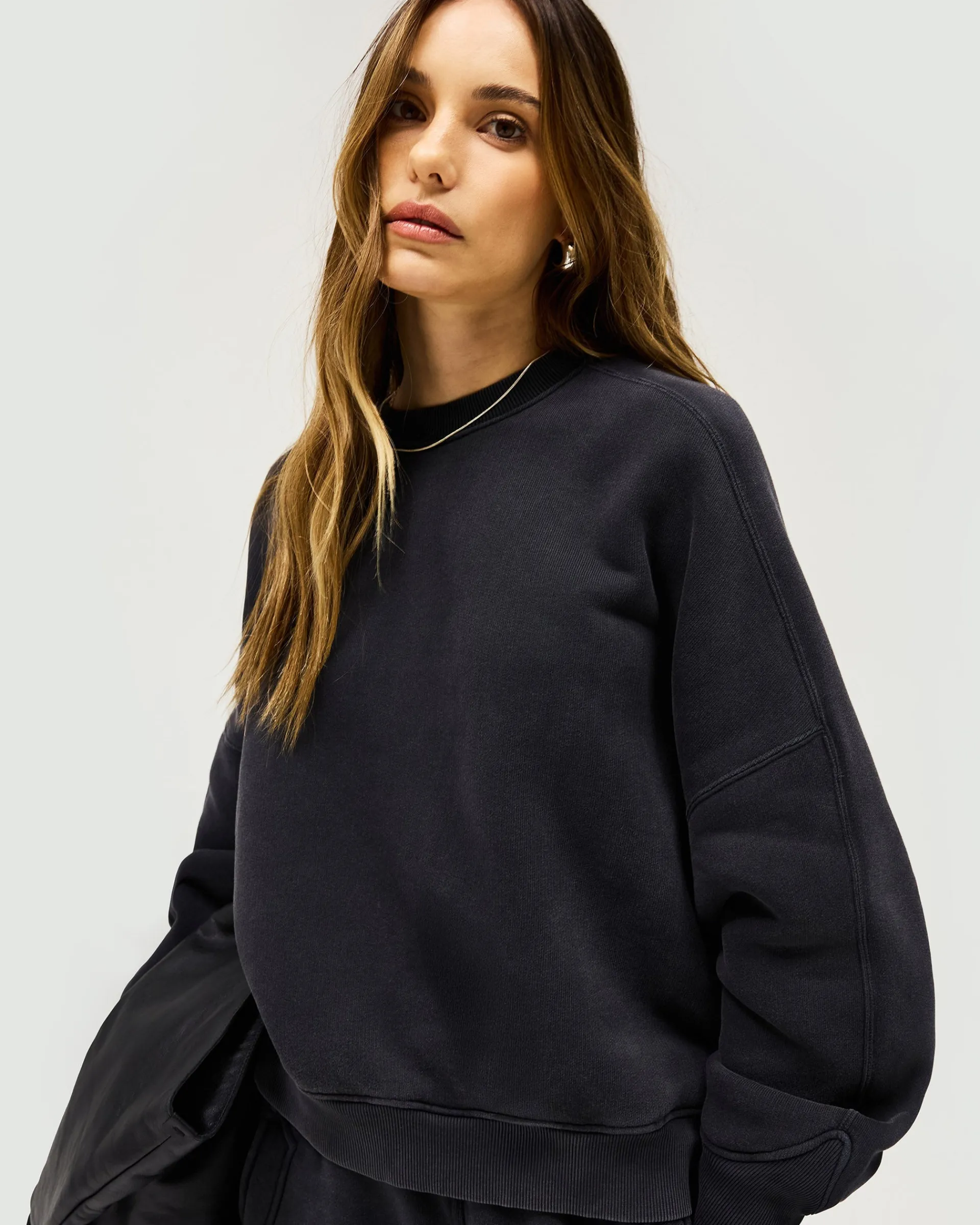 Represent Initial V Notch Sweater - Washed Black> Tops/Sweaters