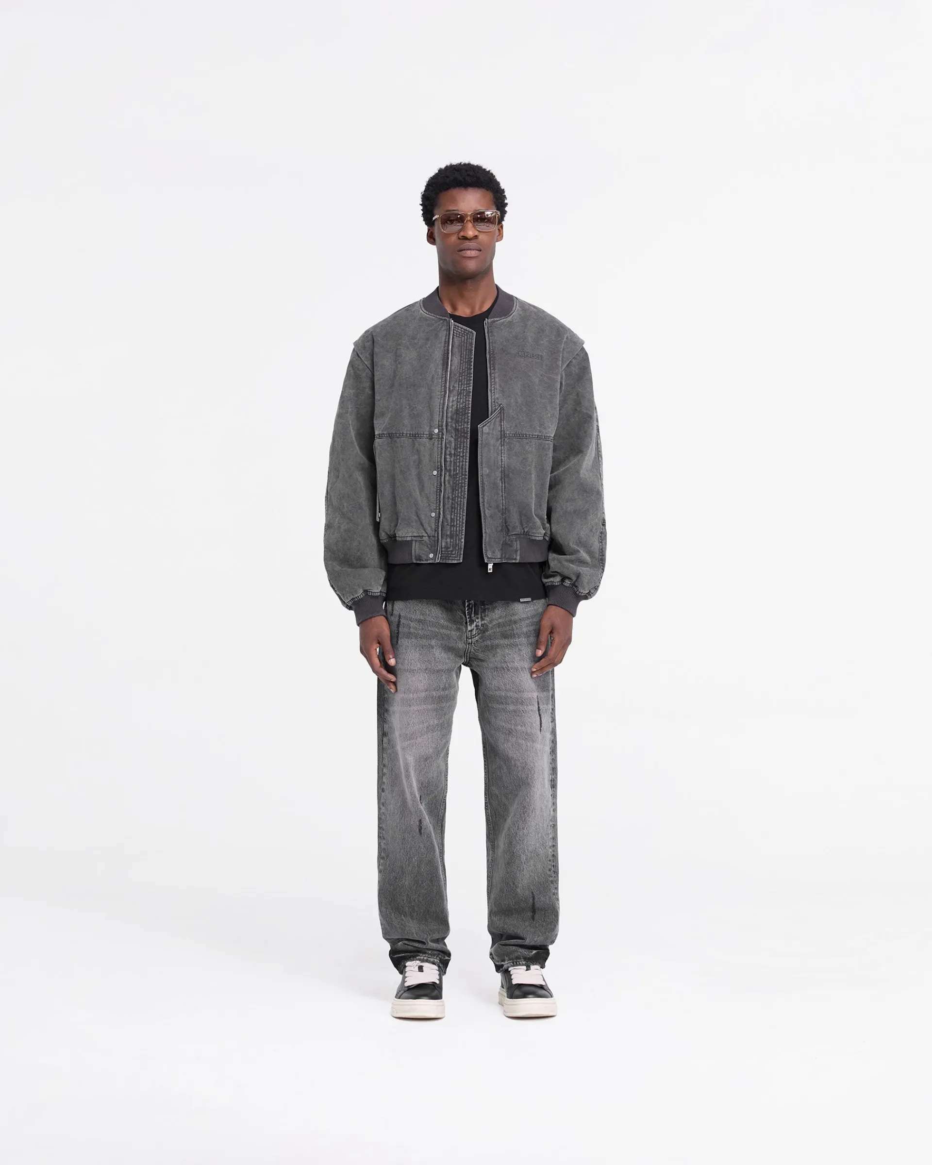 Represent Inset Sleeve Bomber - Stained Black> Outerwear