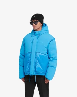 Represent Layered Hooded Puffer - Electric Blue> Puffer Jackets | Outerwear