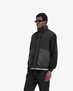 Represent Layered Puffer Gilet - Jet Black> Outerwear