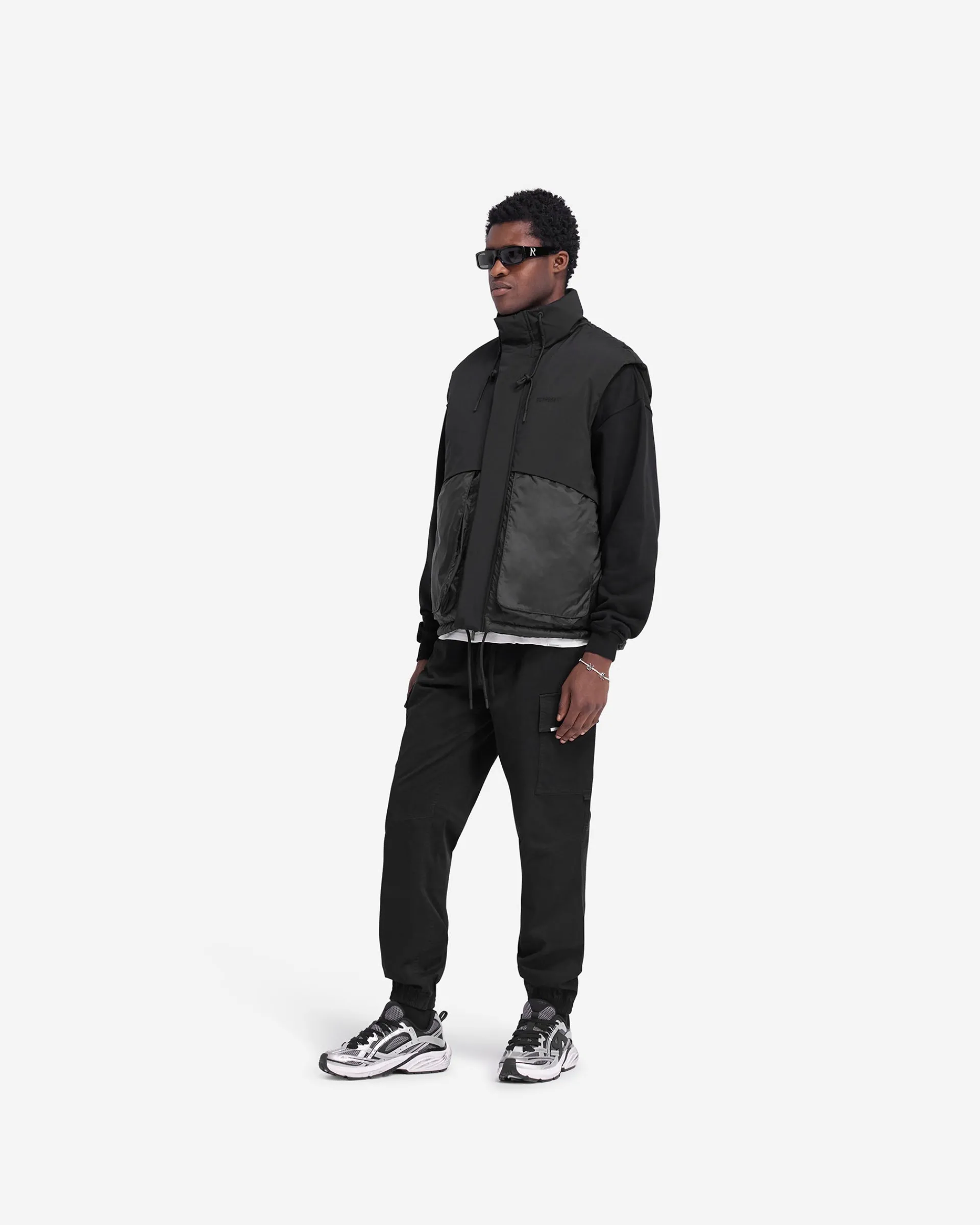 Represent Layered Puffer Gilet - Jet Black> Outerwear