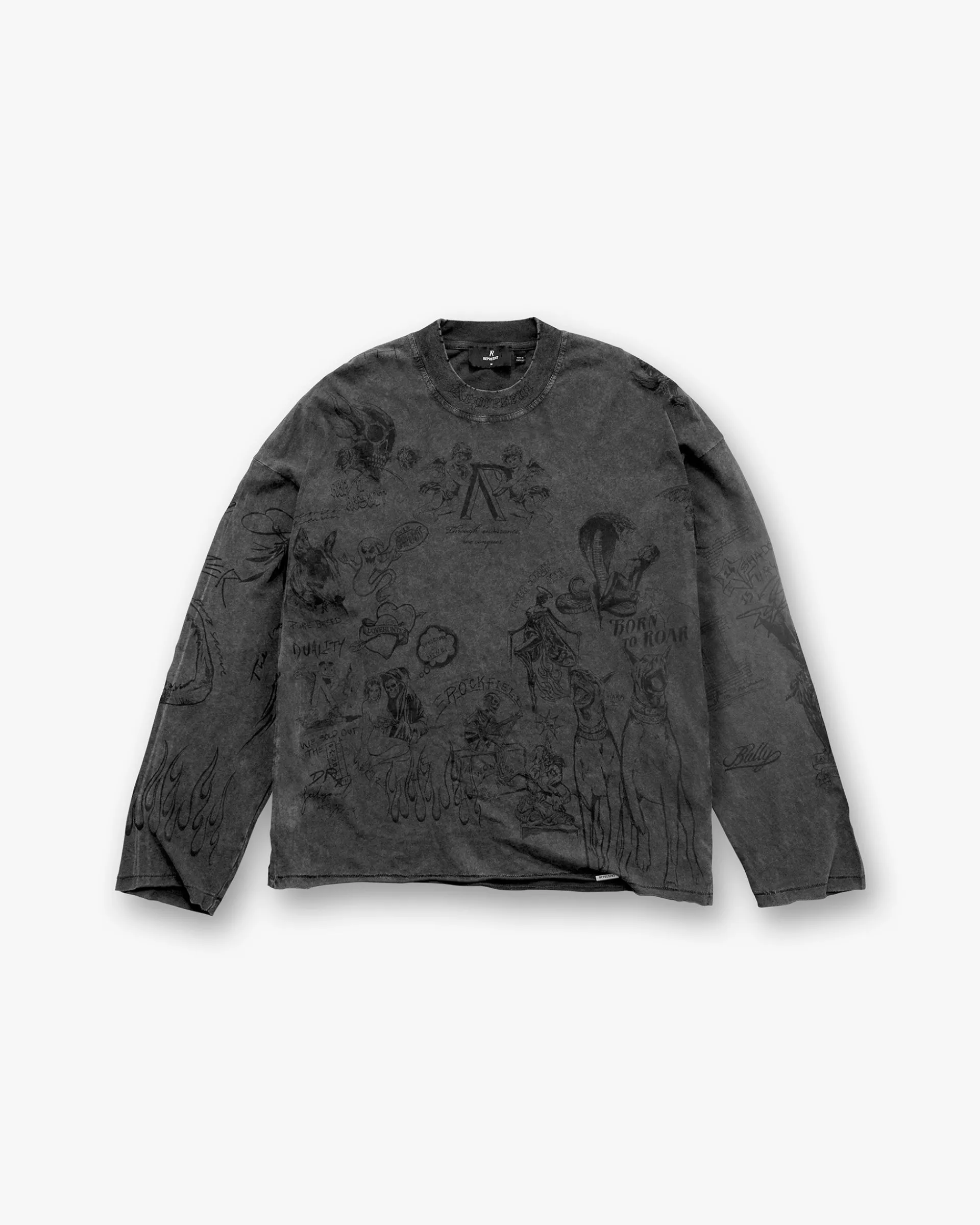 Represent Legacy Long Sleeve T-Shirt - Vintage Grey> T-Shirts