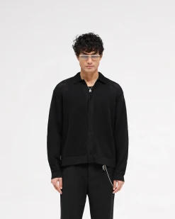 Represent Long Sleeve Mesh Knit Shirt - Jet Black><noscript><img width=
