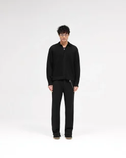 Represent Long Sleeve Mesh Knit Shirt - Jet Black><noscript><img width=