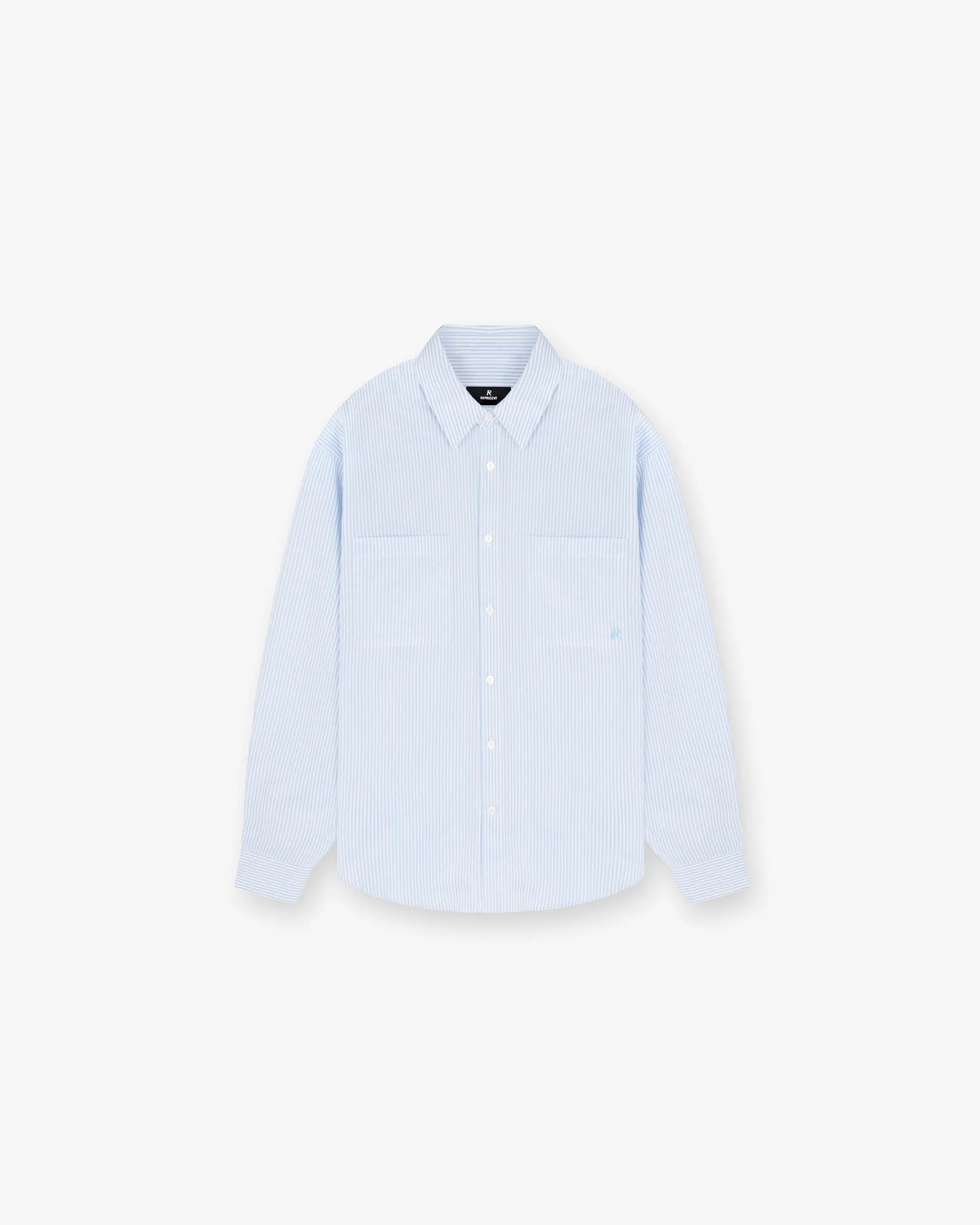 Represent Long Sleeve Pinstripe Shirt - Baby Blue> Shirts