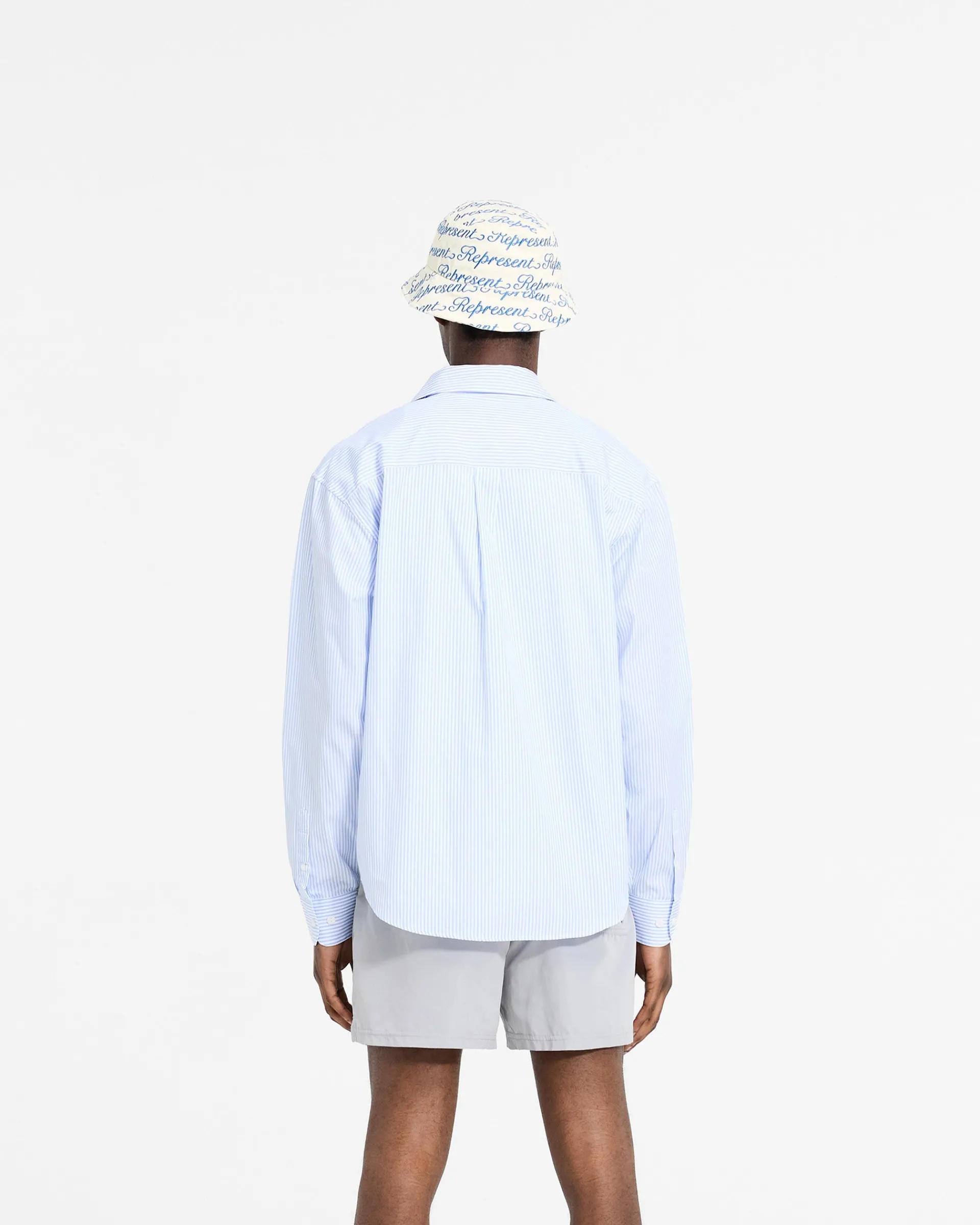 Represent Long Sleeve Pinstripe Shirt - Baby Blue> Shirts