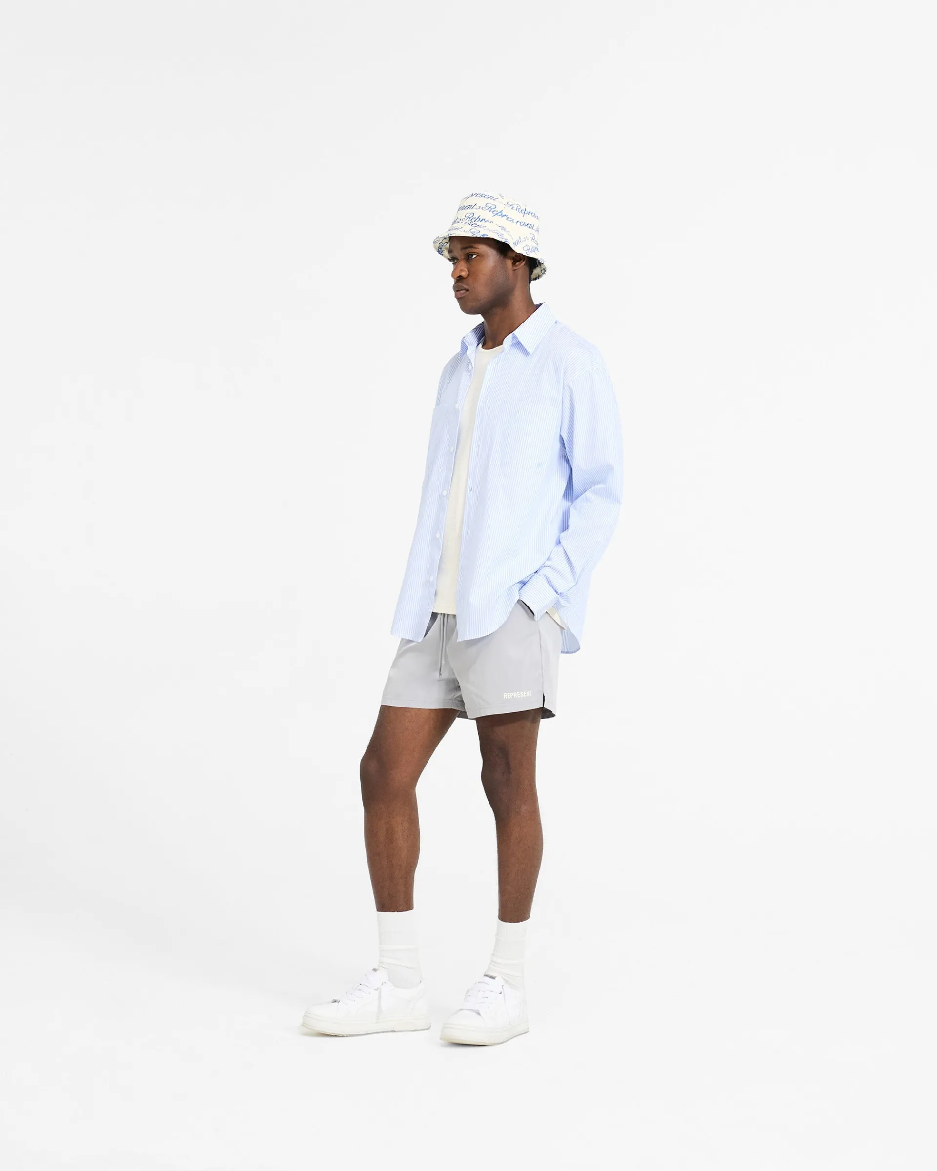 Represent Long Sleeve Pinstripe Shirt - Baby Blue> Shirts