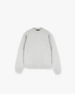 Represent Marled Knit Jumper - Ice Grey Marl> Knitwear
