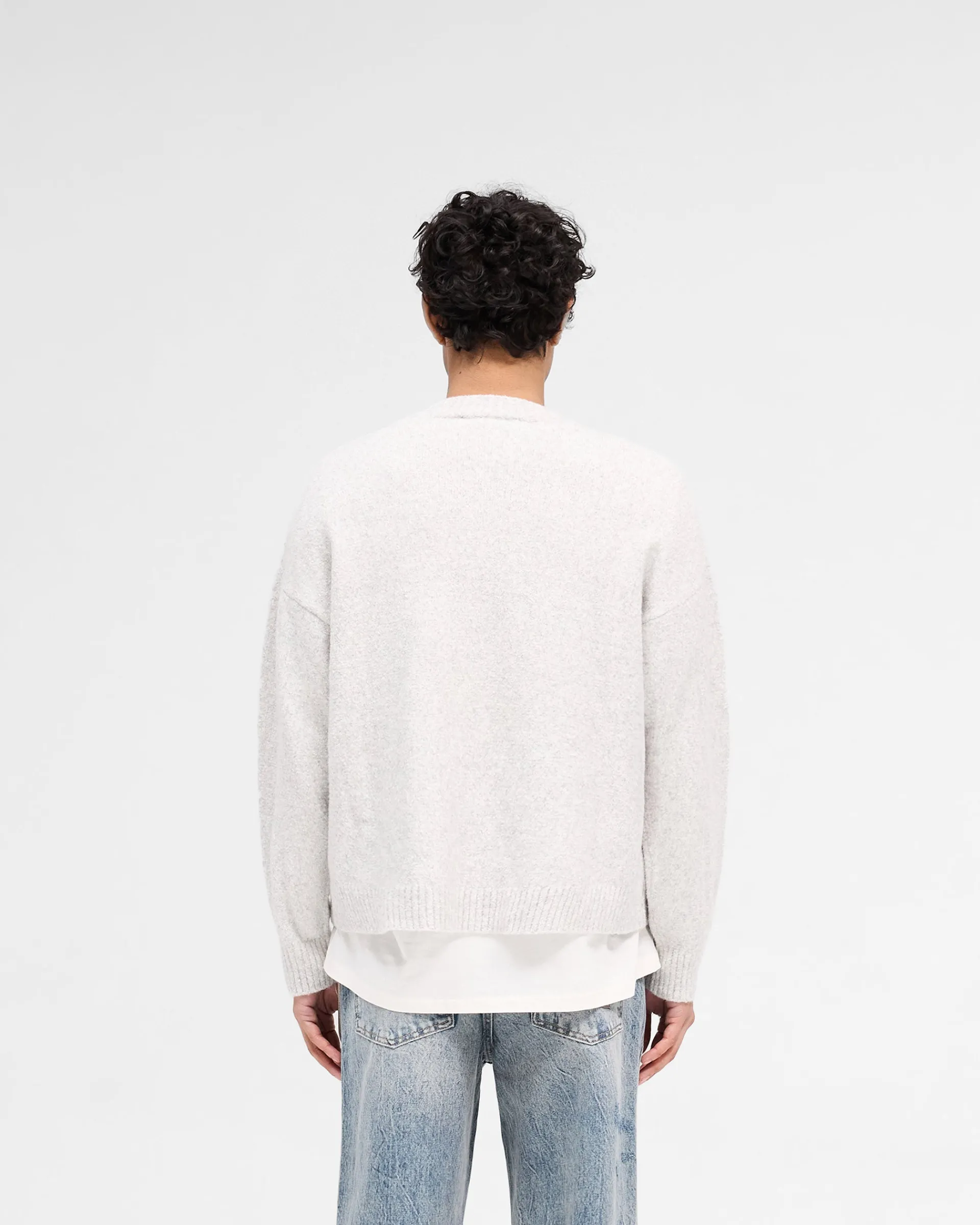 Represent Marled Knit Jumper - Ice Grey Marl> Knitwear