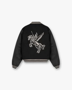Represent Mascot Wool Varsity Jacket - Jet Black> Varsity Jackets | Outerwear