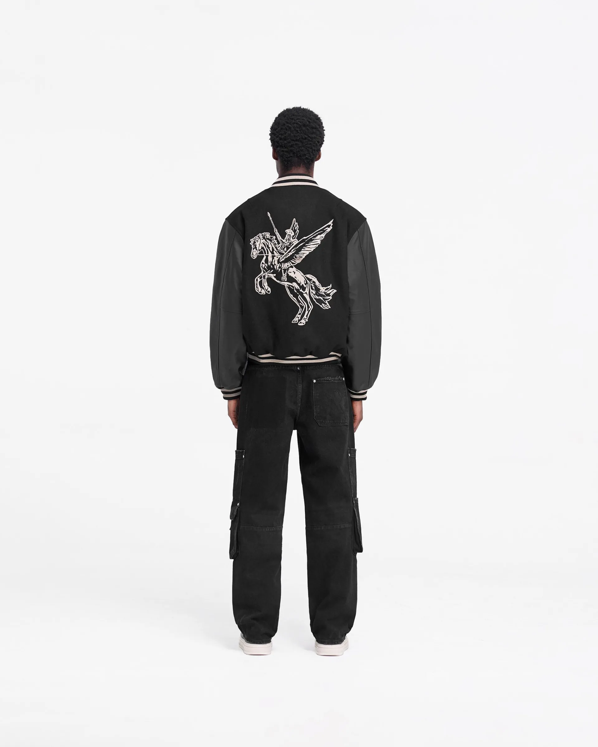 Represent Mascot Wool Varsity Jacket - Jet Black> Varsity Jackets | Outerwear