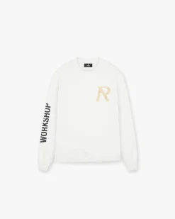 Represent Masking Tape Initial Long Sleeve T-Shirt - Flat White> T-Shirts