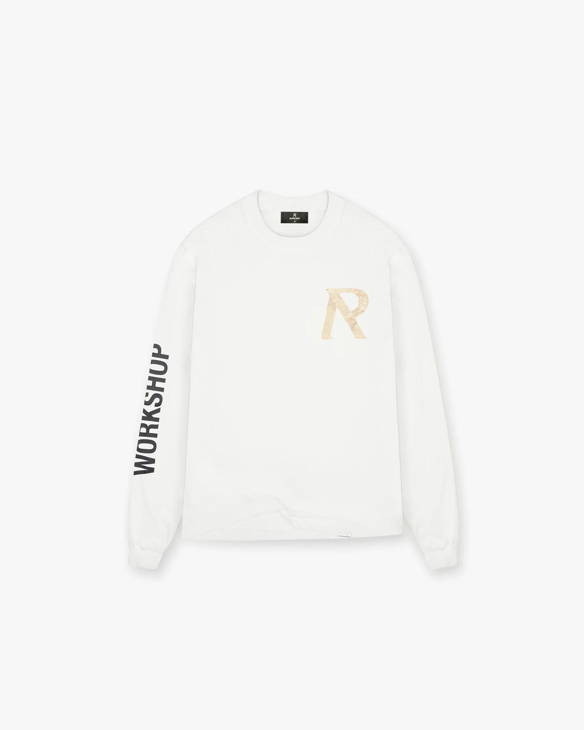 Represent Masking Tape Initial Long Sleeve T-Shirt - Flat White> T-Shirts