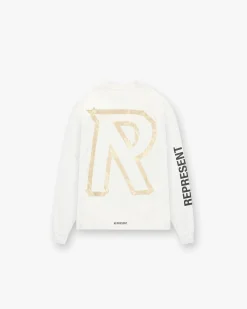Represent Masking Tape Initial Long Sleeve T-Shirt - Flat White> T-Shirts