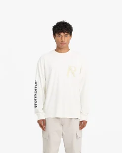 Represent Masking Tape Initial Long Sleeve T-Shirt - Flat White><noscript><img width=