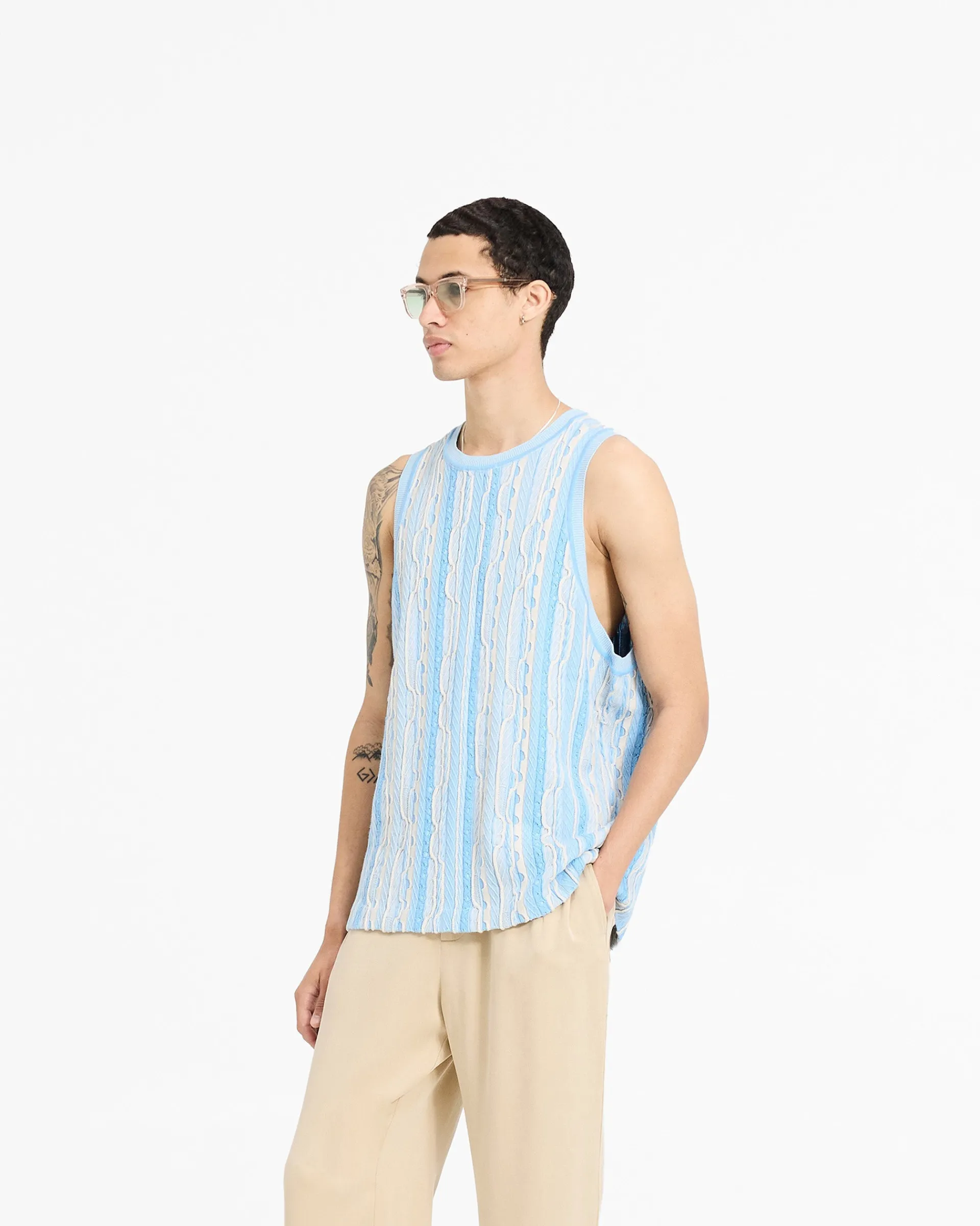 Represent Mixed Knit Vest - Royal Blue> Knitwear | Vests