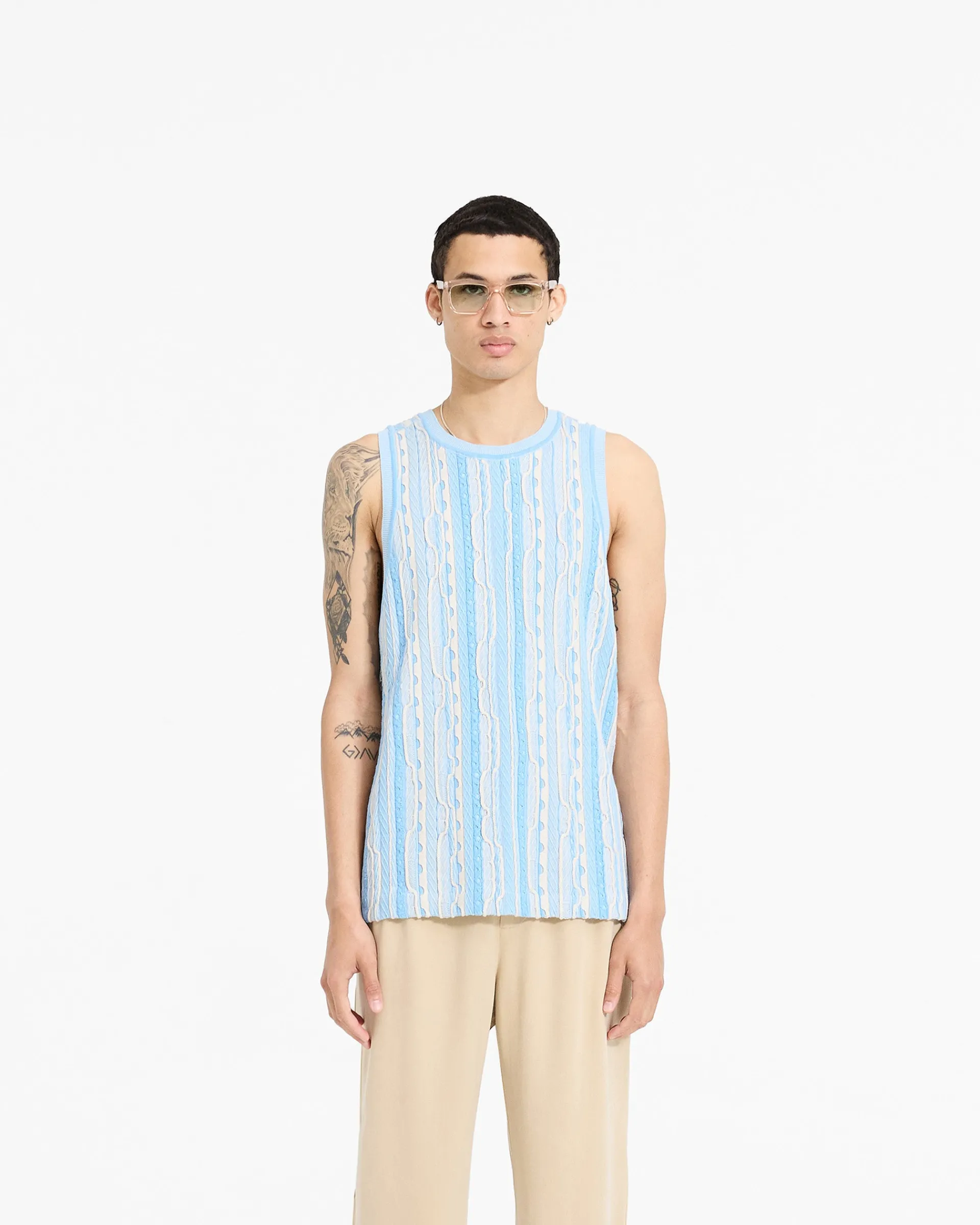 Represent Mixed Knit Vest - Royal Blue> Knitwear | Vests