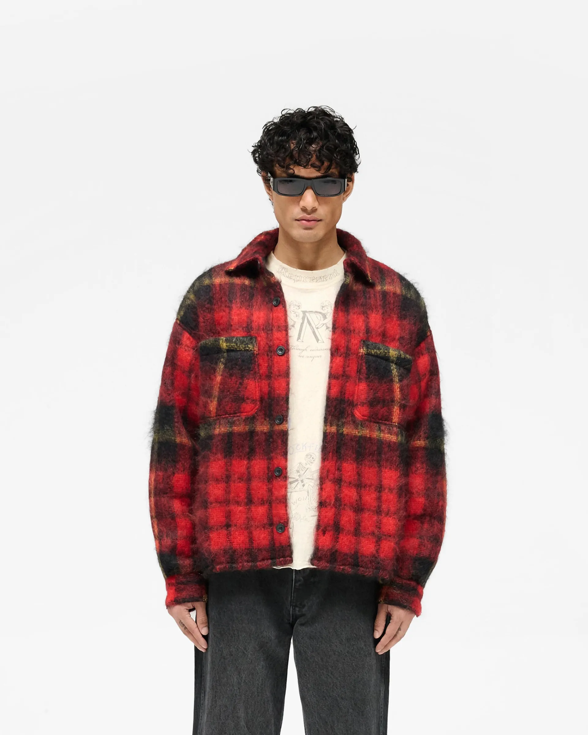 Represent Mohair Overshirt - Red Check> Shirts