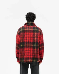 Represent Mohair Overshirt - Red Check><noscript><img width=